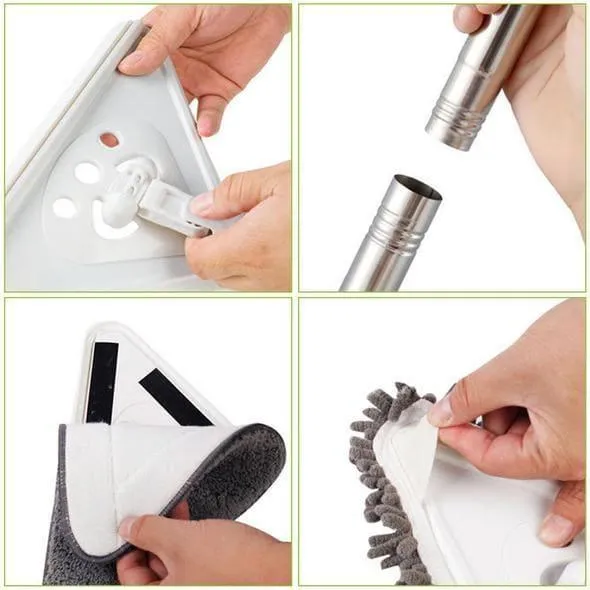 360 Rotating Triangular Corner Mop With Long Handle