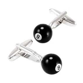 8 Black Snooker Billiards Pool Black Cufflinks