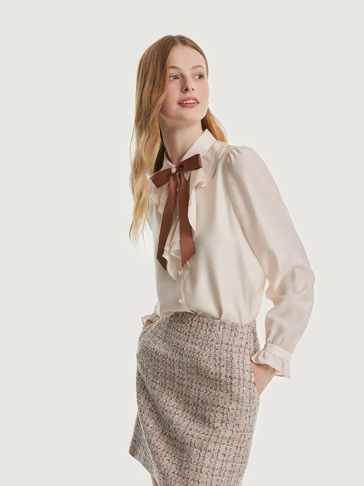 Acetate Shirt With Bow Tie