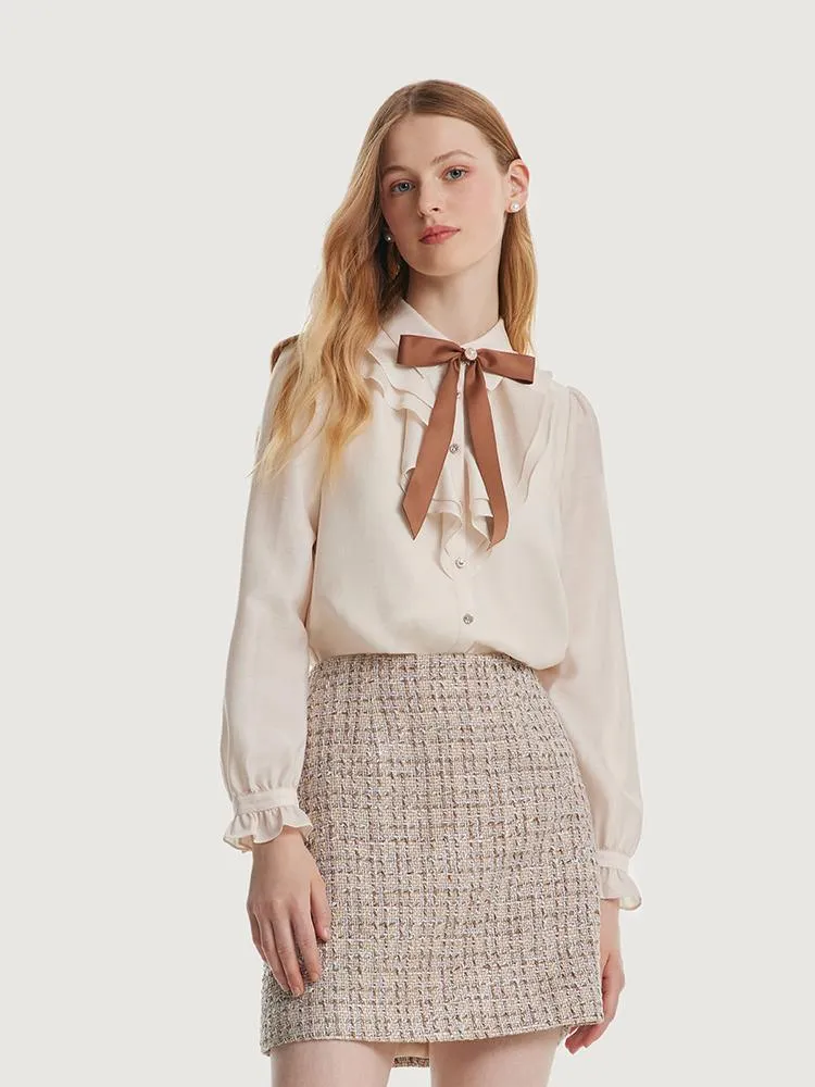 Acetate Shirt With Bow Tie