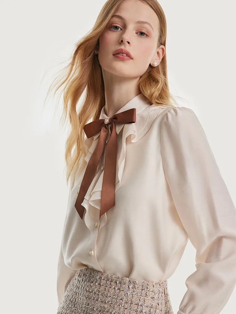 Acetate Shirt With Bow Tie