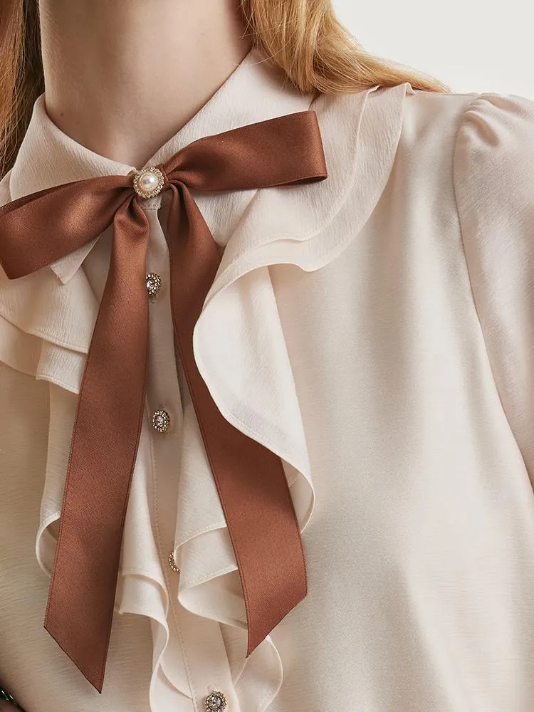 Acetate Shirt With Bow Tie