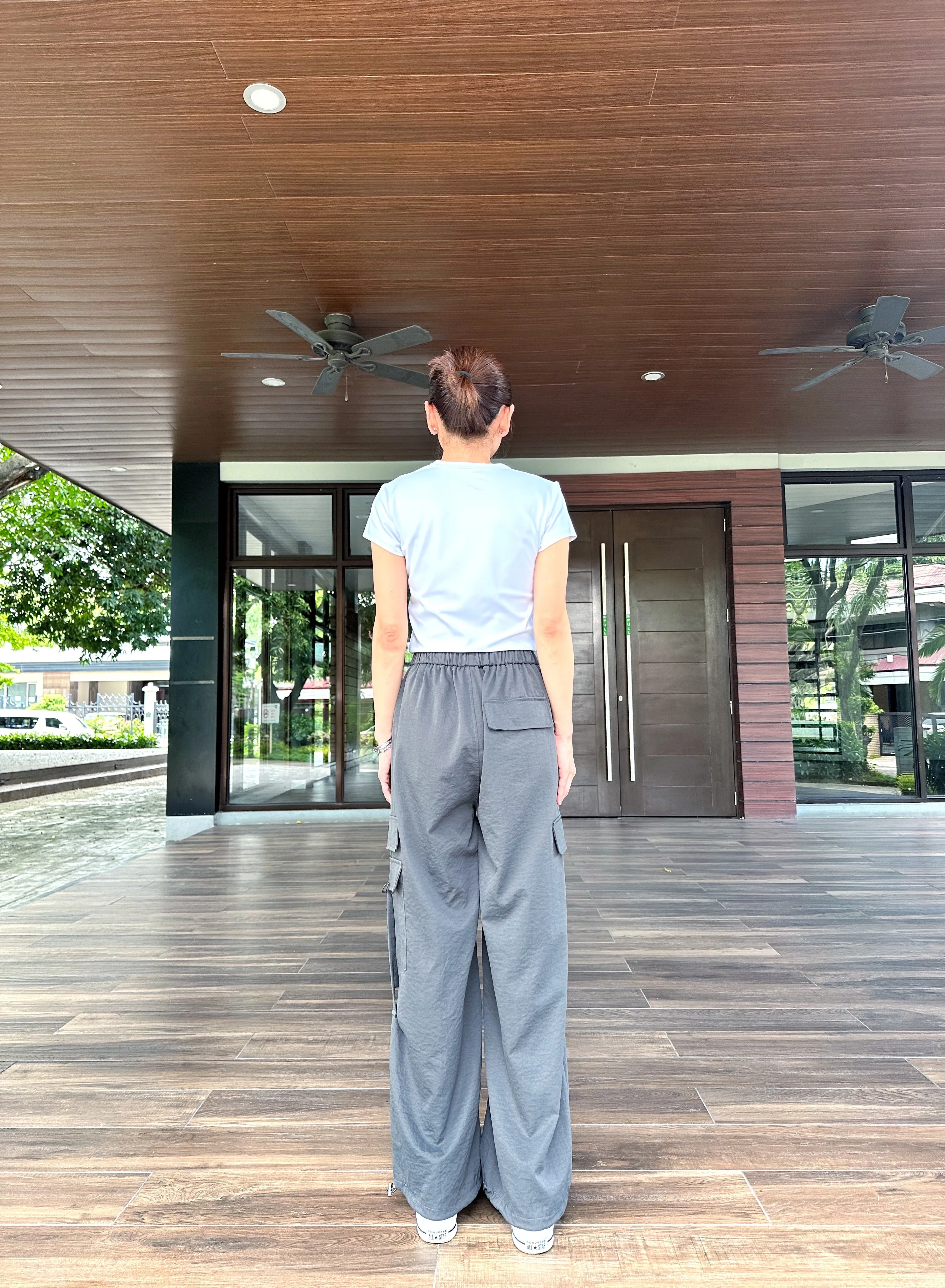 Addyson Drawstring Cargo Pants in Grey