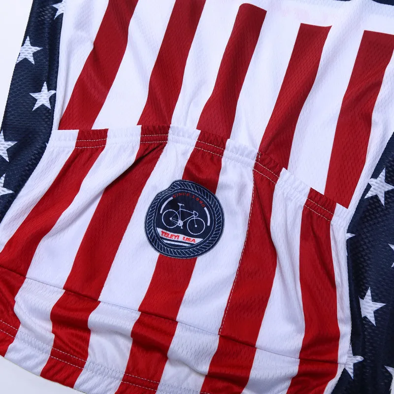 America Flag Summer Cycling Jersey Shirt