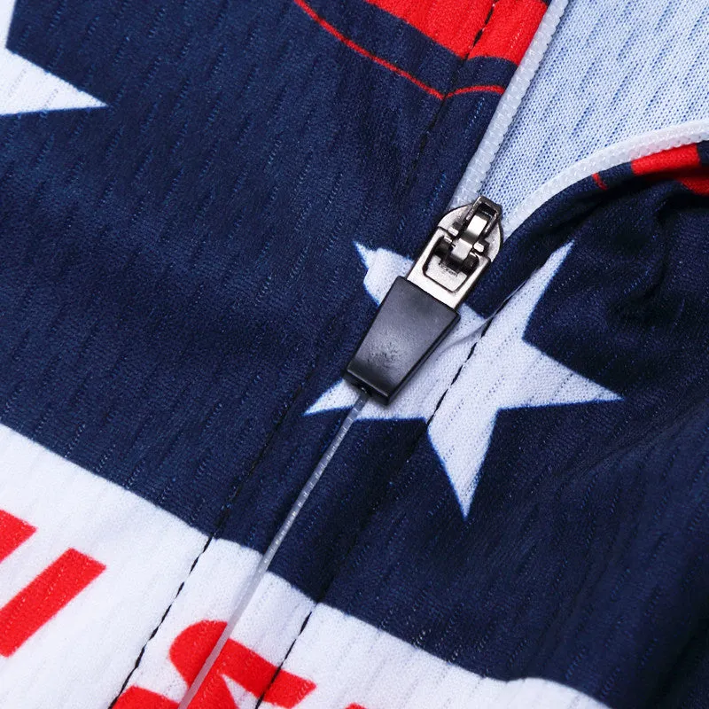 America Flag Summer Cycling Jersey Shirt