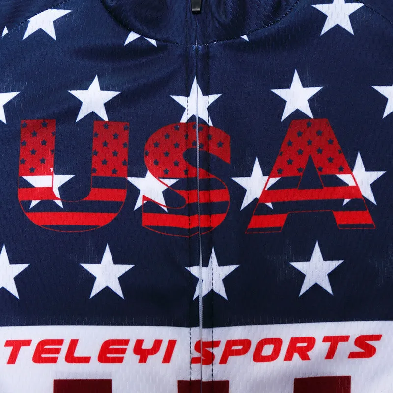 America Flag Summer Cycling Jersey Shirt