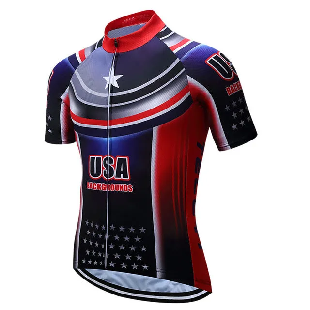 America Flag Summer Cycling Jersey Shirt
