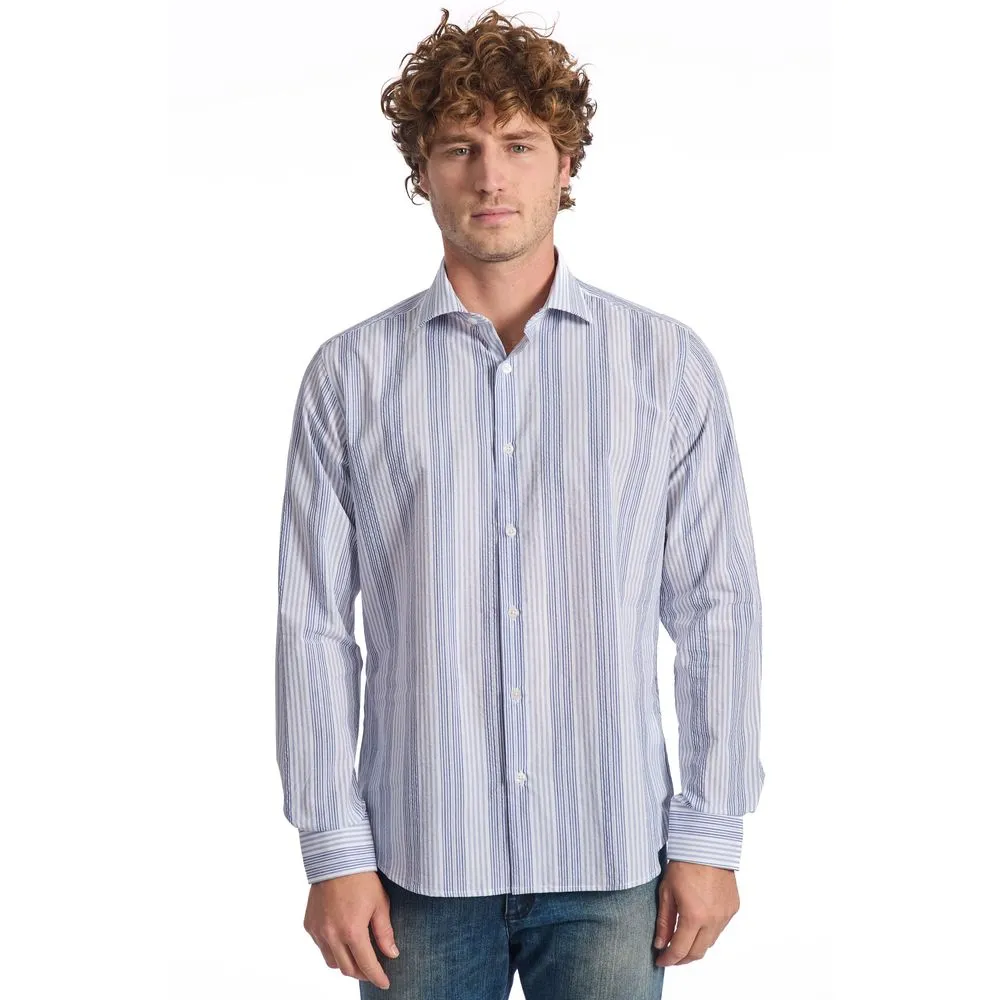Baldinini Trend Light Blue Cotton Men's Shirt