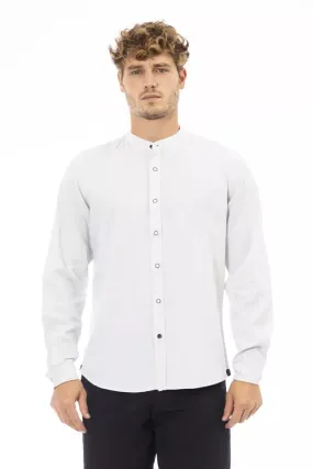Baldinini Trend White Linen Men Men's Shirt