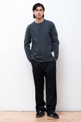 Benn Relaxed Cotton Wool Twill Pleated Trouser Black