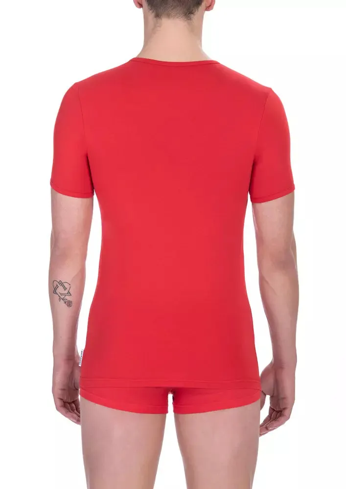 Bikkembergs Red Cotton Men Men's T-Shirt