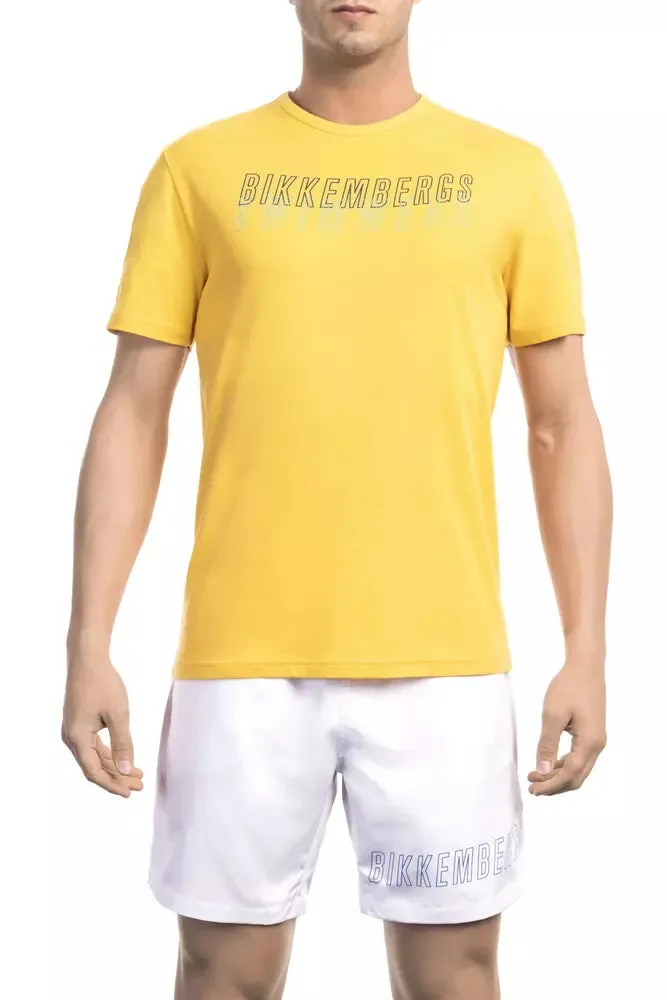 Bikkembergs Yellow Cotton Men Men's T-Shirt