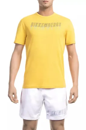 Bikkembergs Yellow Cotton Men Men's T-Shirt