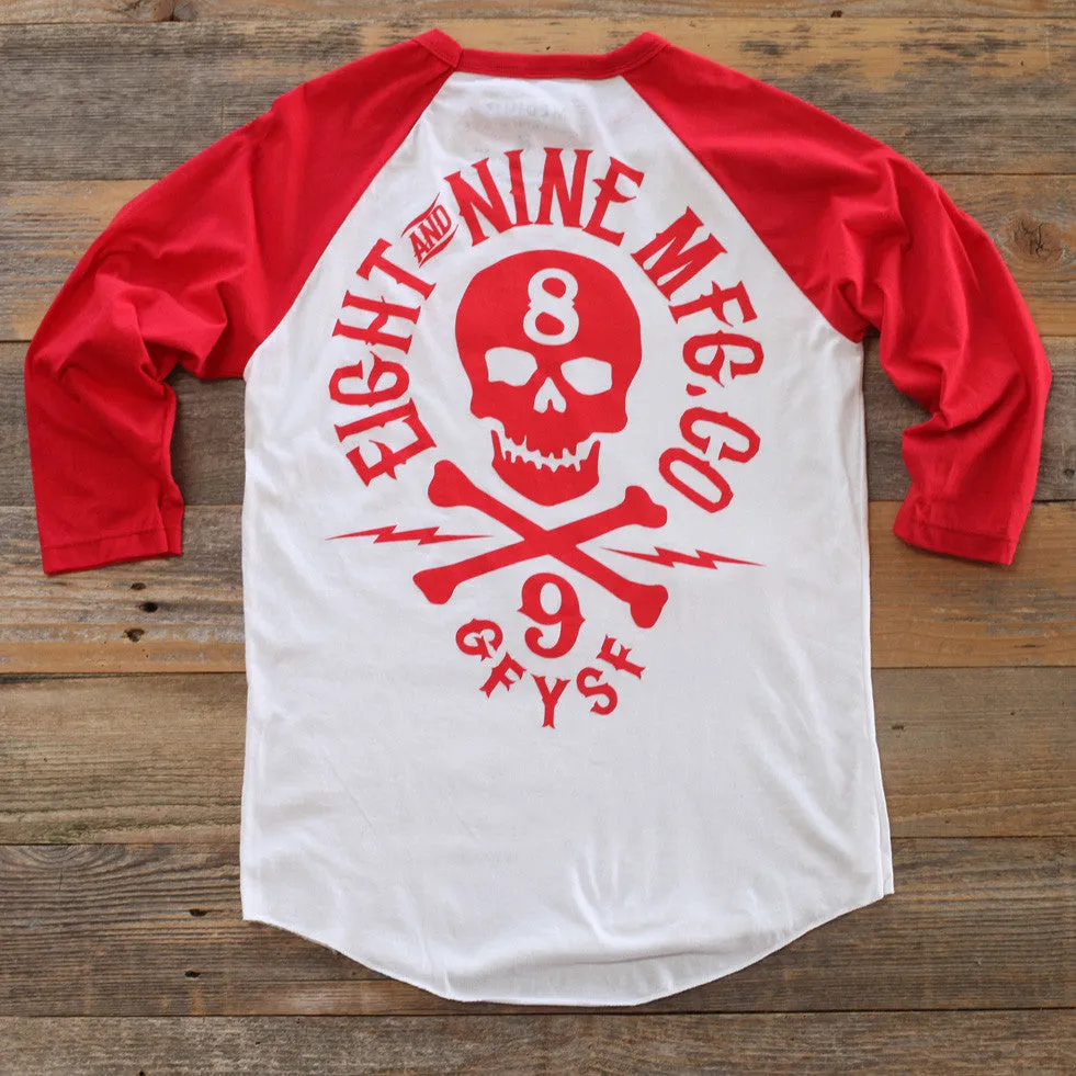 Black Beard 3/4 Sleeve Raglan Red