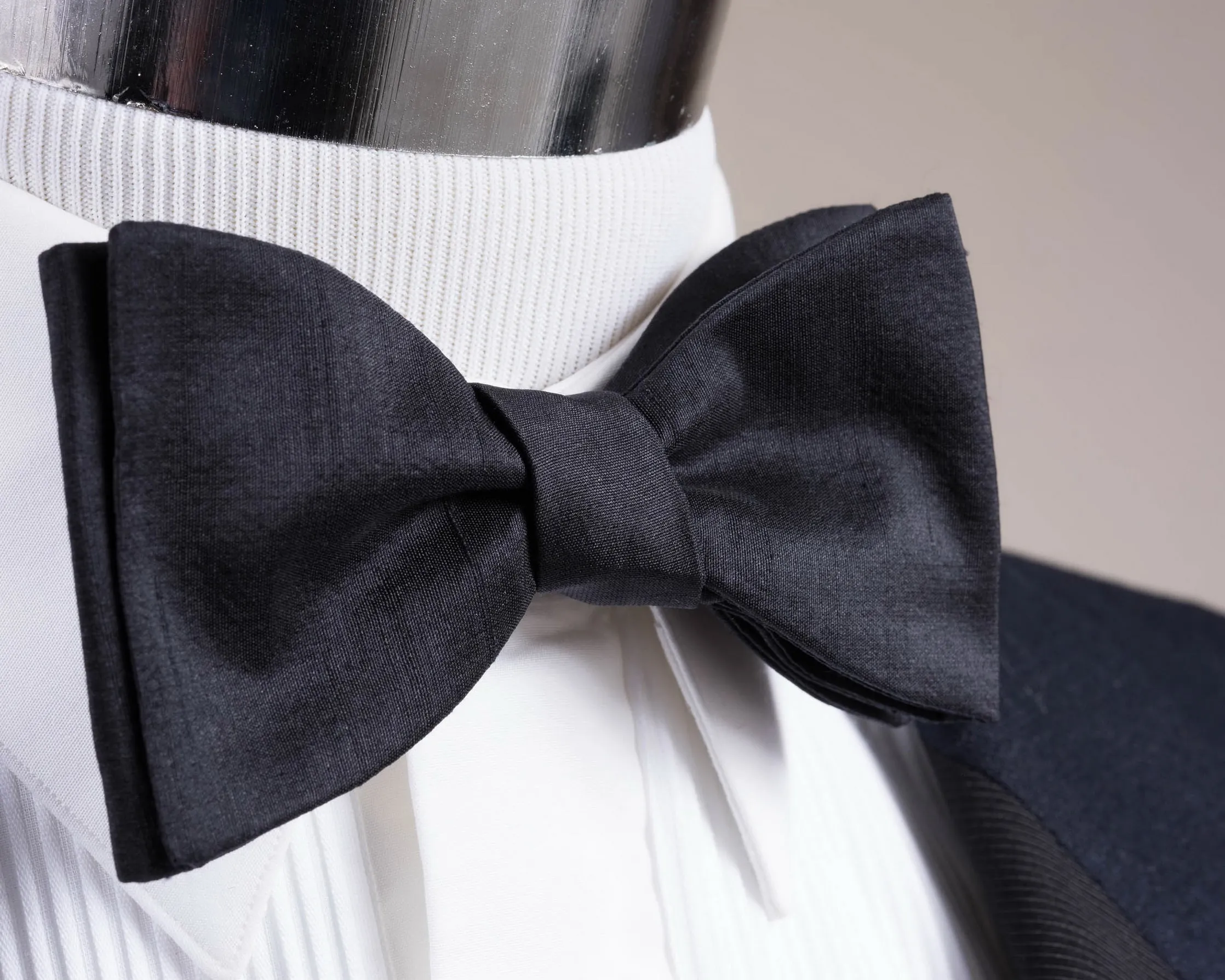 Black Butterfly Silk Shantung Bow Tie