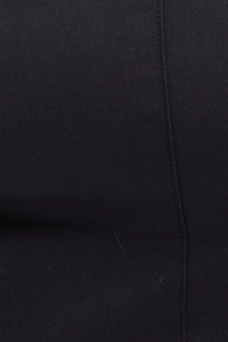 Black Corset Top Sleeveless Crop