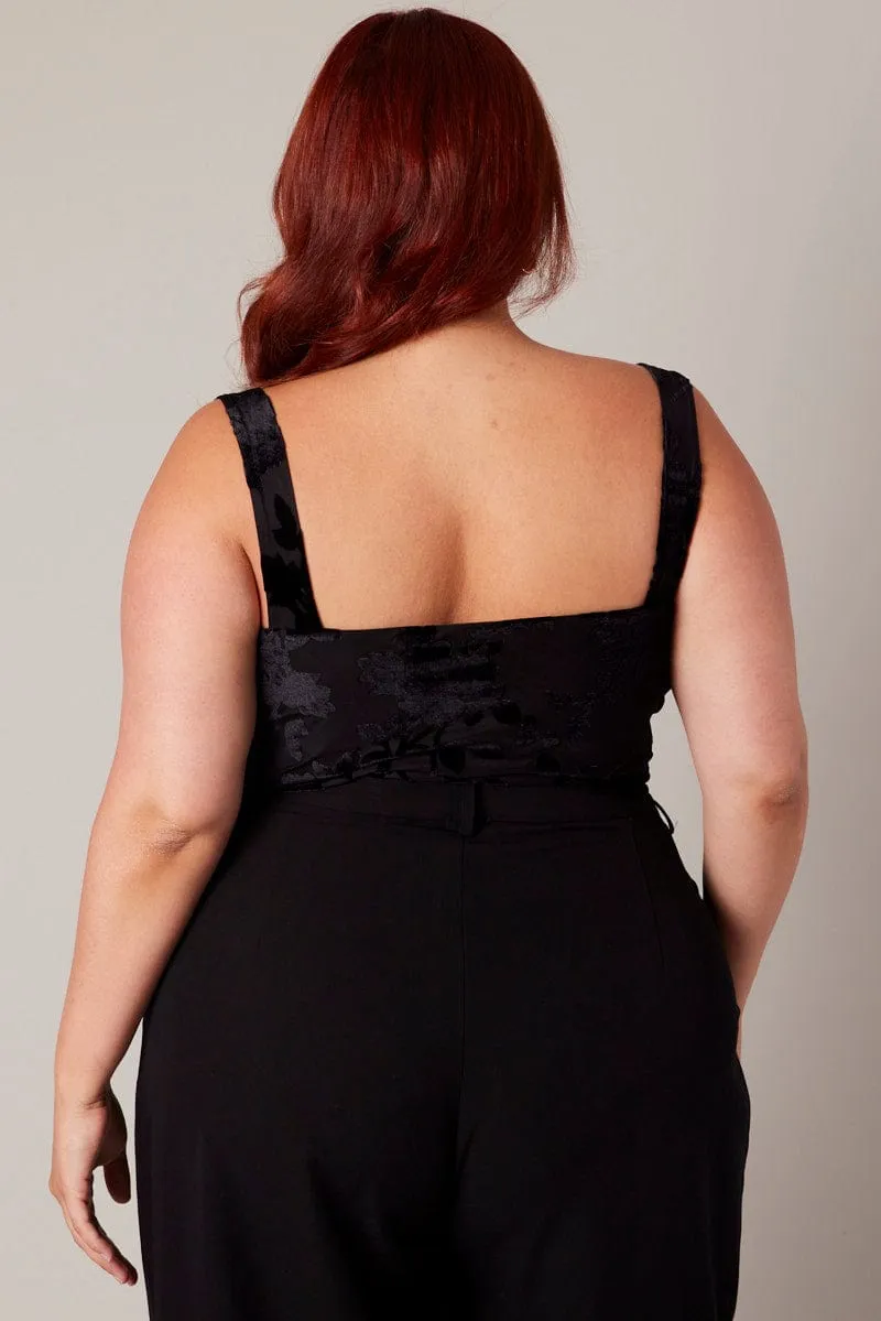 Black Cowl Top Sleeveless