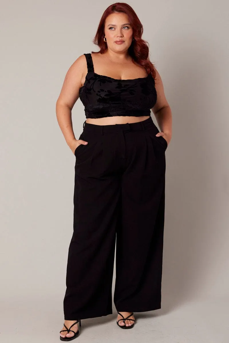 Black Cowl Top Sleeveless