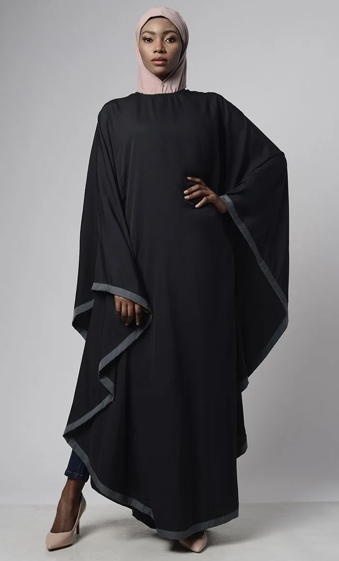 Black Grey Bordered Kaftan