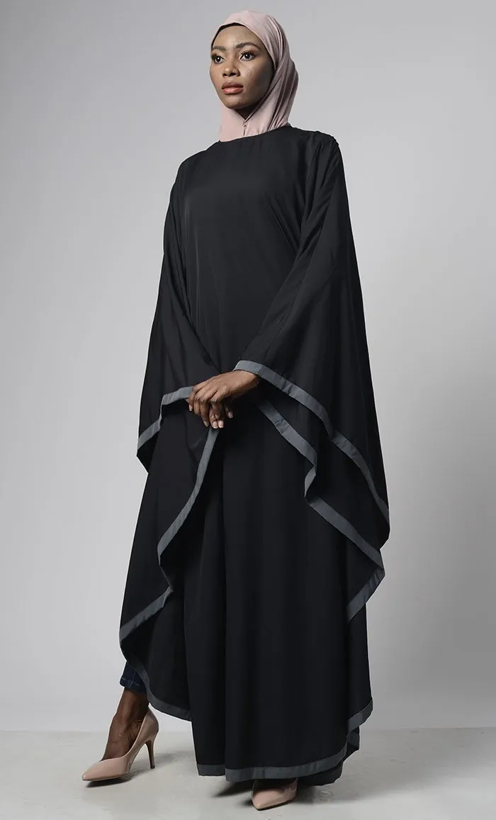 Black Grey Bordered Kaftan
