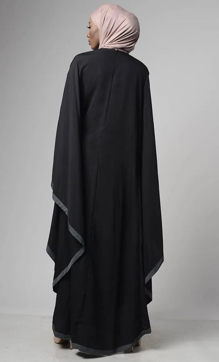 Black Grey Bordered Kaftan