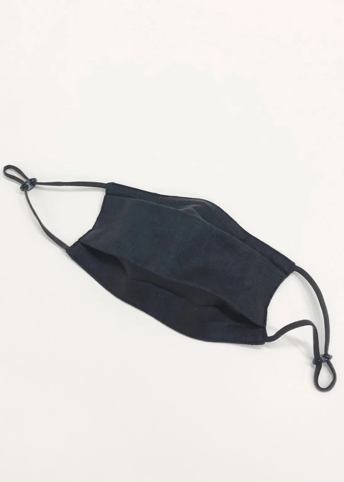 Black Linen Adjustable Face Mask