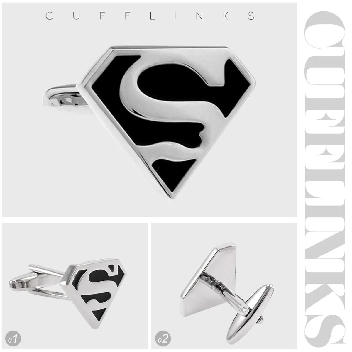 Black Superman Cufflinks In Box