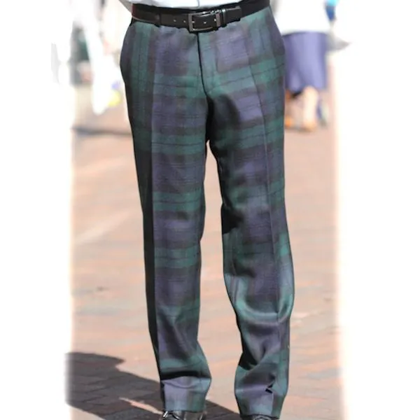 Black Watch Tartan Trousers<>