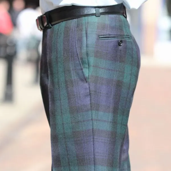 Black Watch Tartan Trousers<>