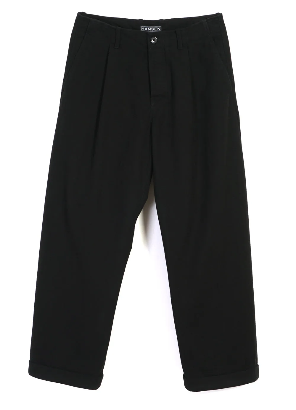 BOBBY 28-22-2 | Wide Pleated Trousers | Black