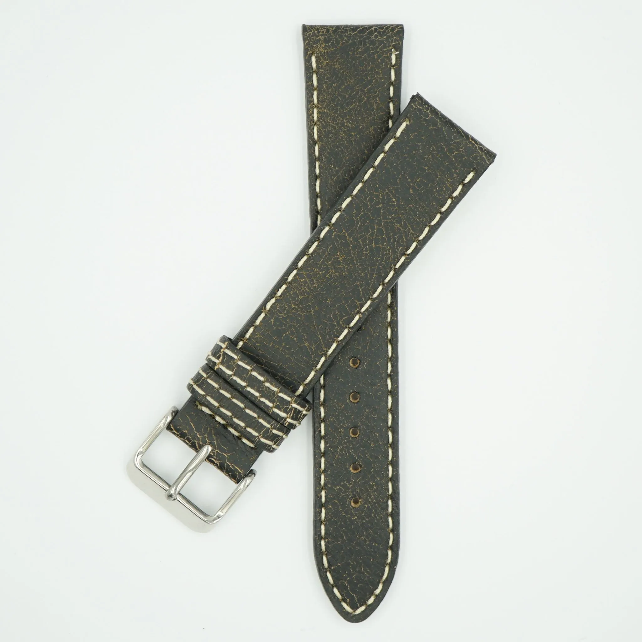 Bomber Black Faded Leather Watch Band