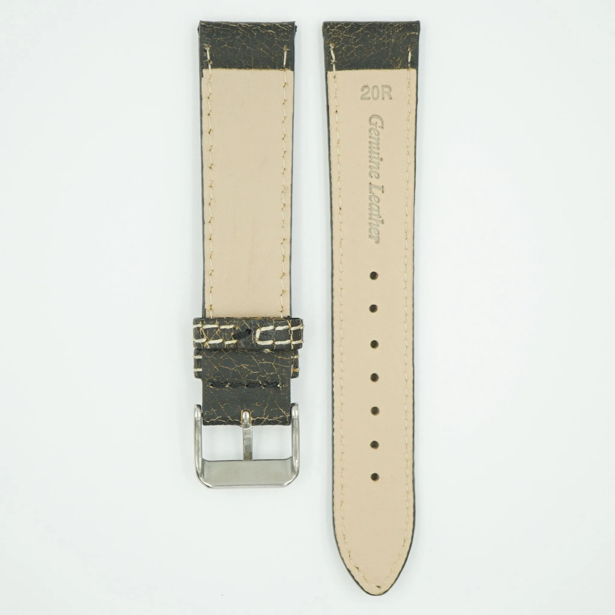 Bomber Black Faded Leather Watch Band