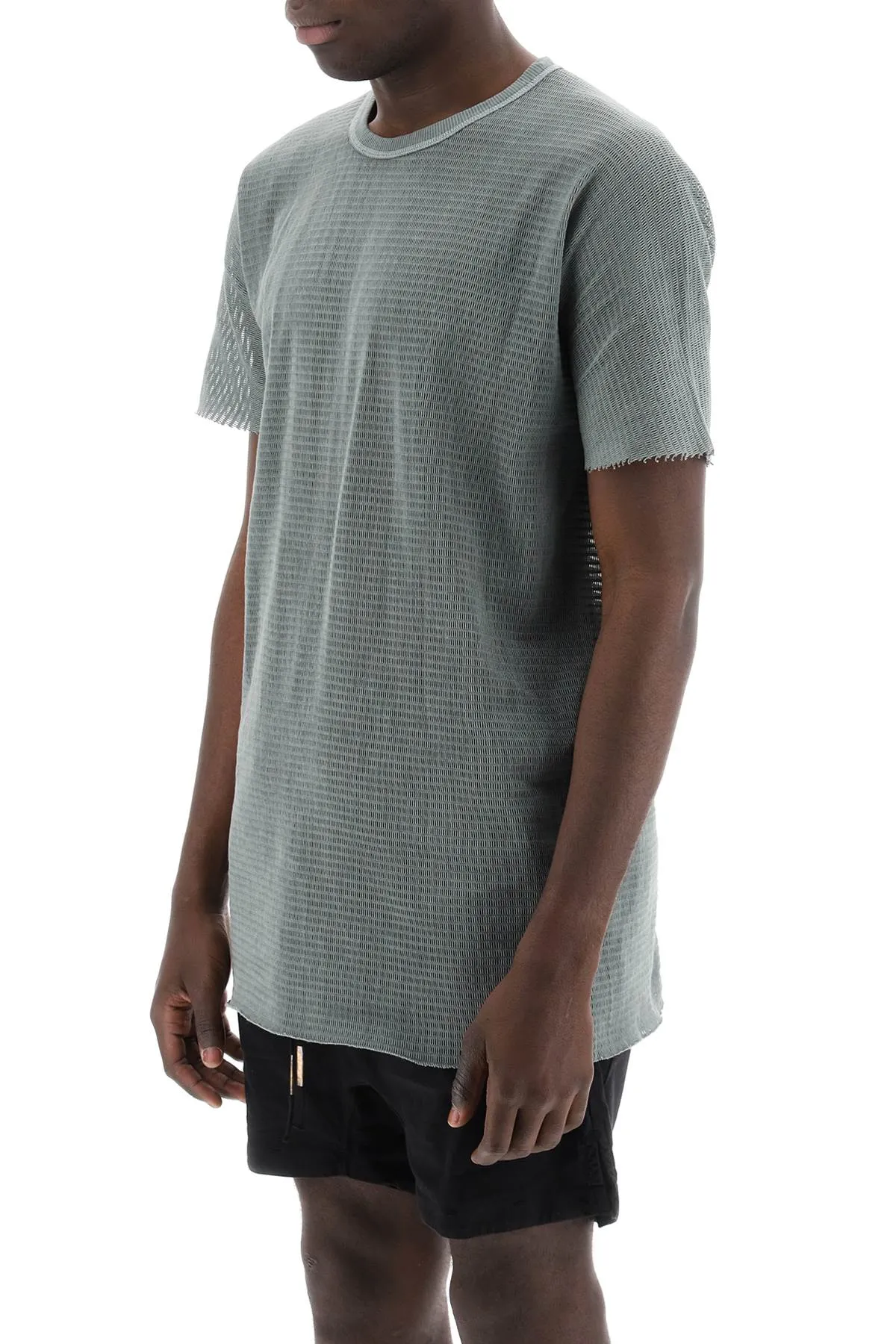 Boris Bidjan Saberi Men's Cotton Perforated T-Shirt