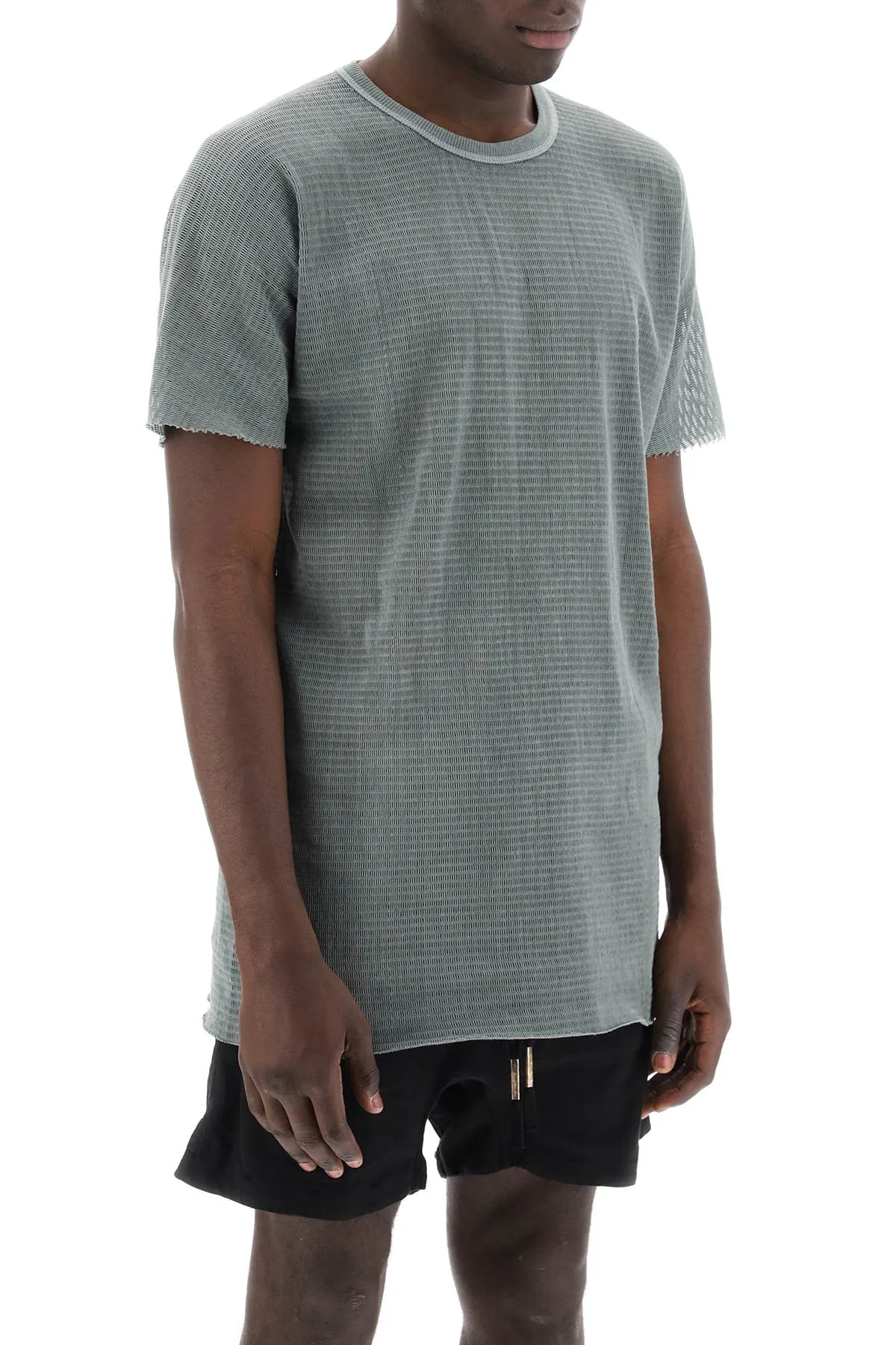 Boris Bidjan Saberi Men's Cotton Perforated T-Shirt