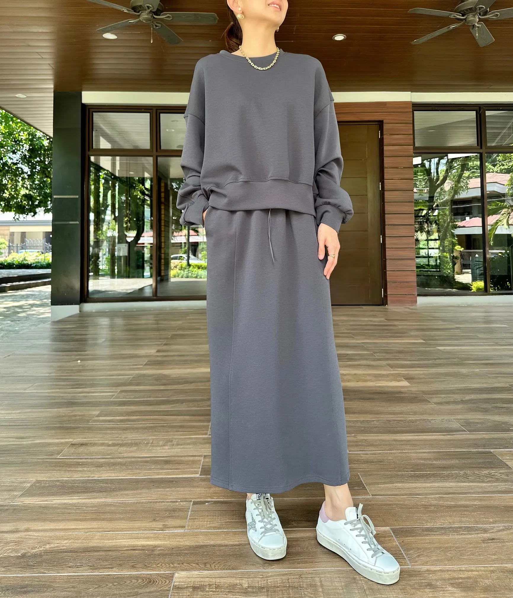 Brooklyn Sweat Skirt in Grey
