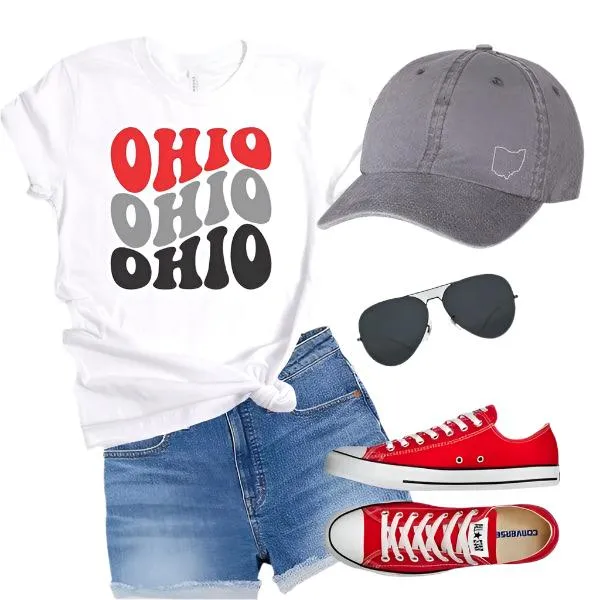 Buckeyes Color Groovy Ohio Softstyle Tee