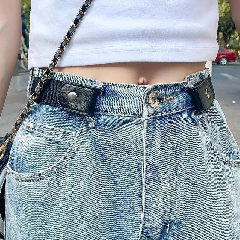 Buckle-Free Elastic Belt, Fits Waist 33.5 - 49 inches