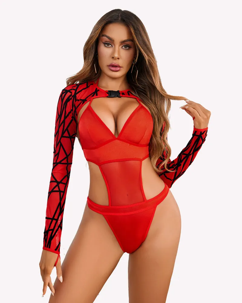 Butterfly Rave Outfits Bodysuit Crop Top Set