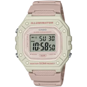 Casio Watch Chronograph Digital White Pink W-218HC-4A2VDF