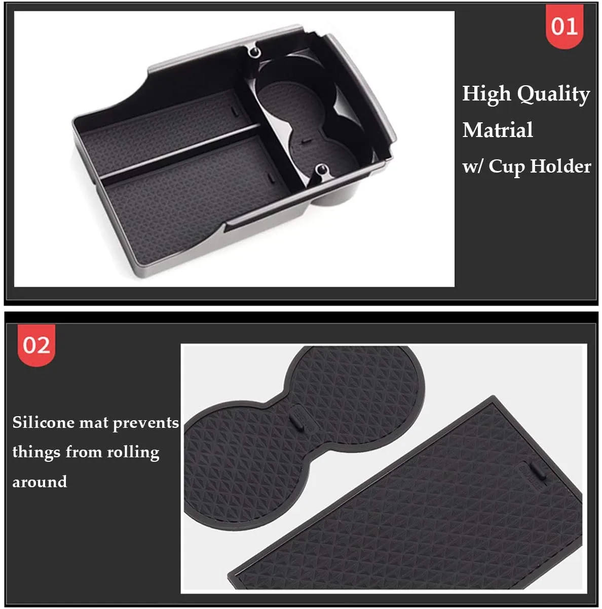 Center Console Armrest Storage Box for Tesla Model S/Model X 2016 - 2021