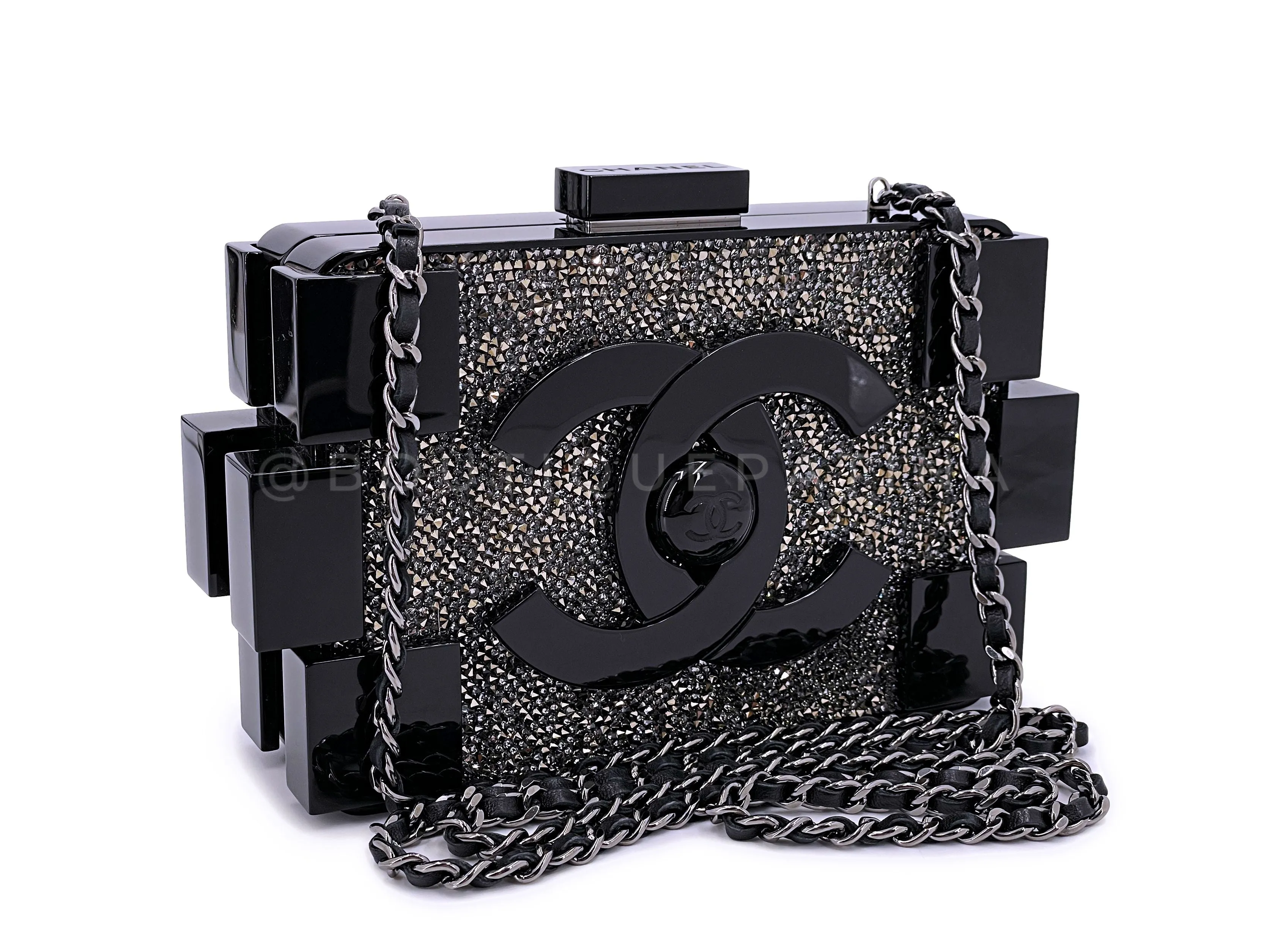 Chanel 2013 Strass Crystal Filled Lego Brick Clutch Bag RHW WLZ