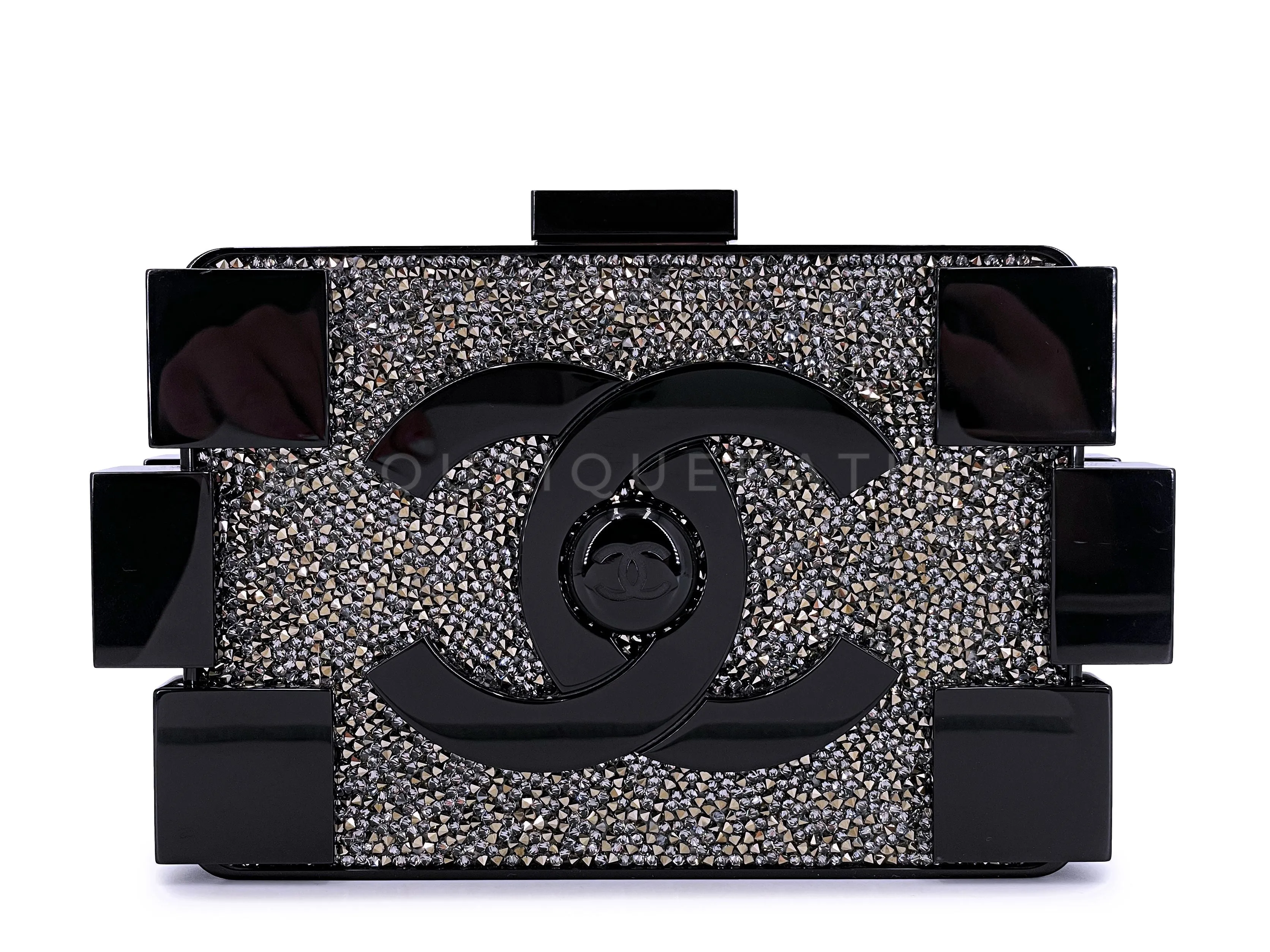Chanel 2013 Strass Crystal Filled Lego Brick Clutch Bag RHW WLZ