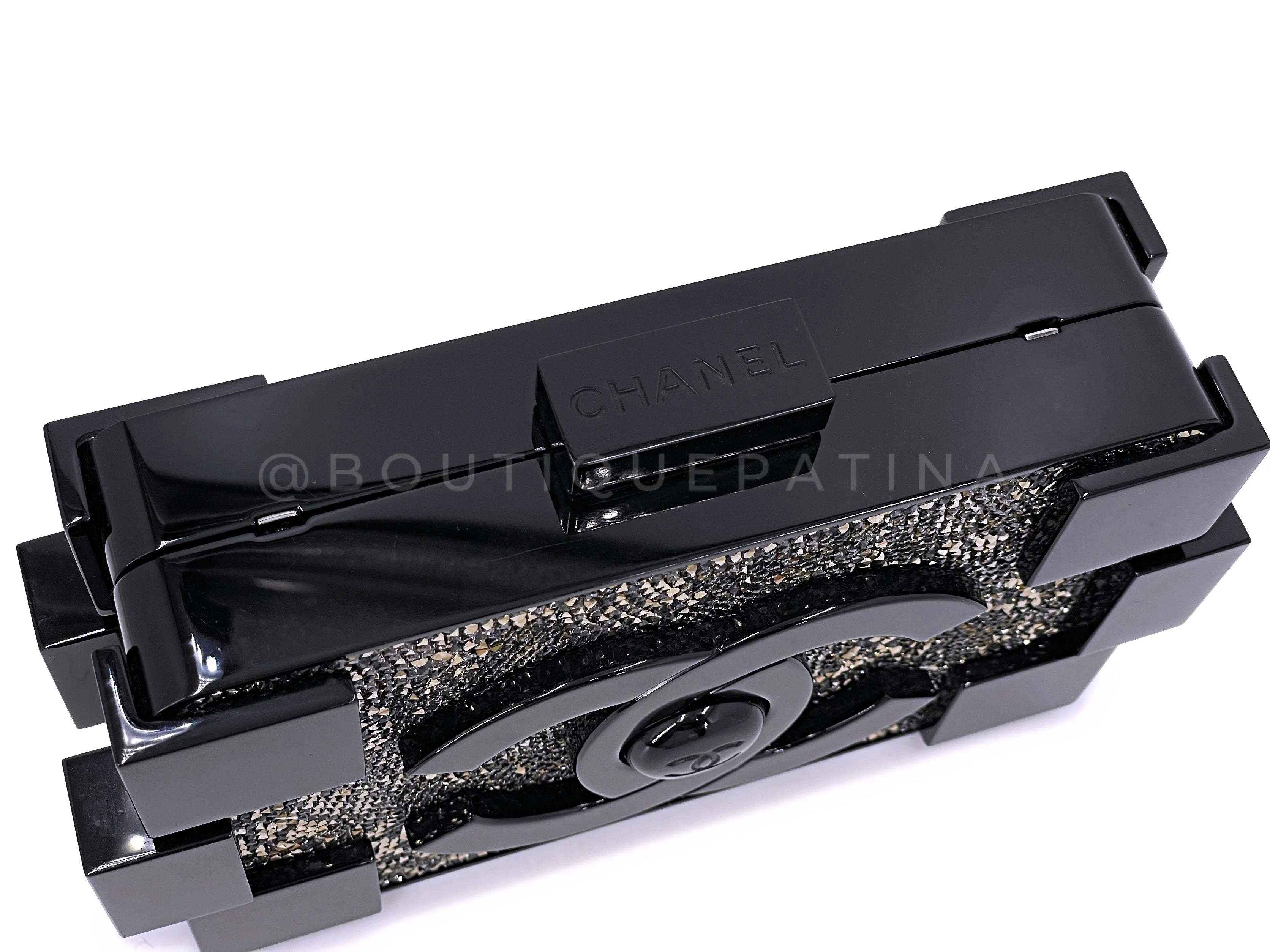 Chanel 2013 Strass Crystal Filled Lego Brick Clutch Bag RHW WLZ