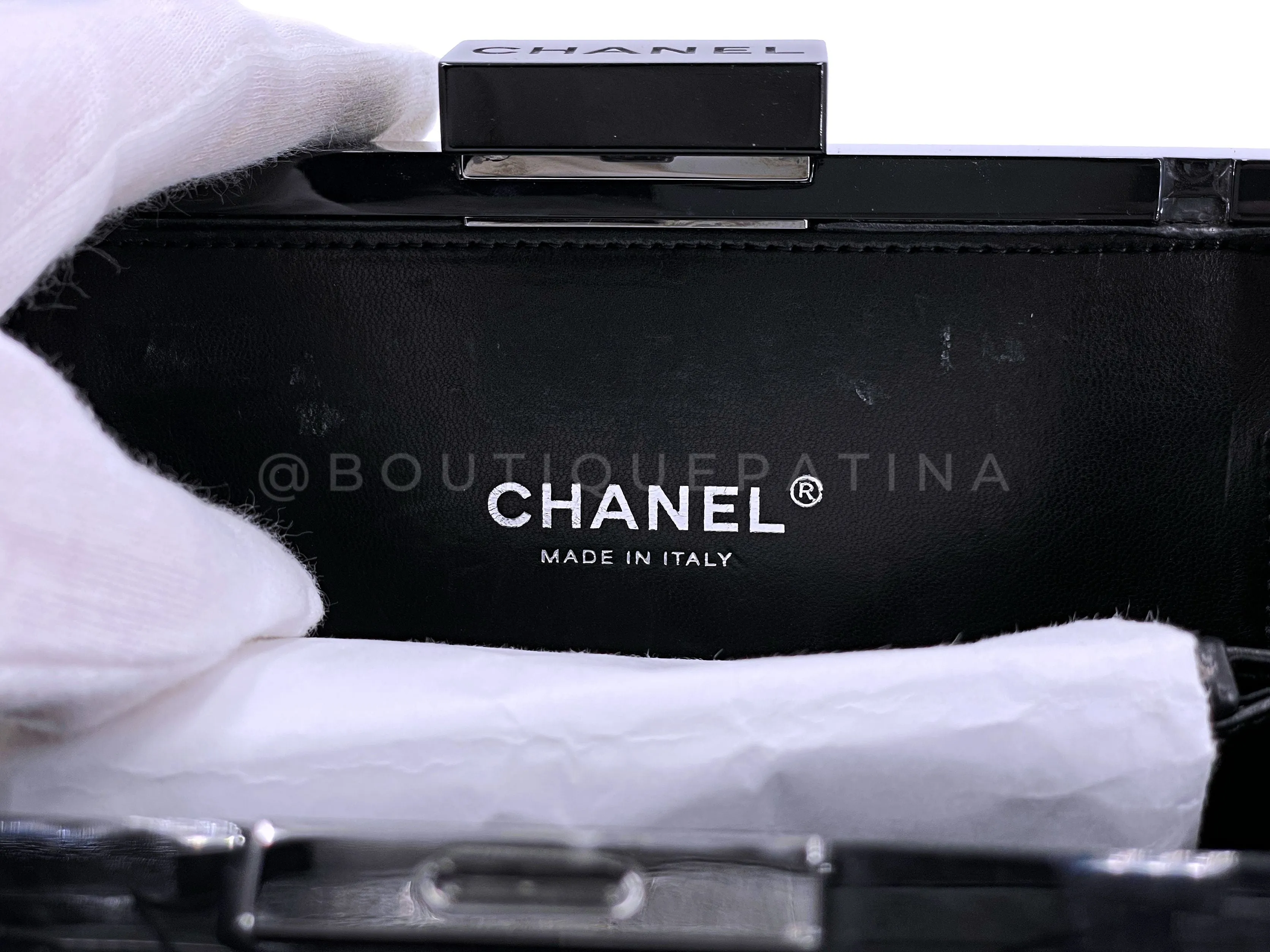 Chanel 2013 Strass Crystal Filled Lego Brick Clutch Bag RHW WLZ