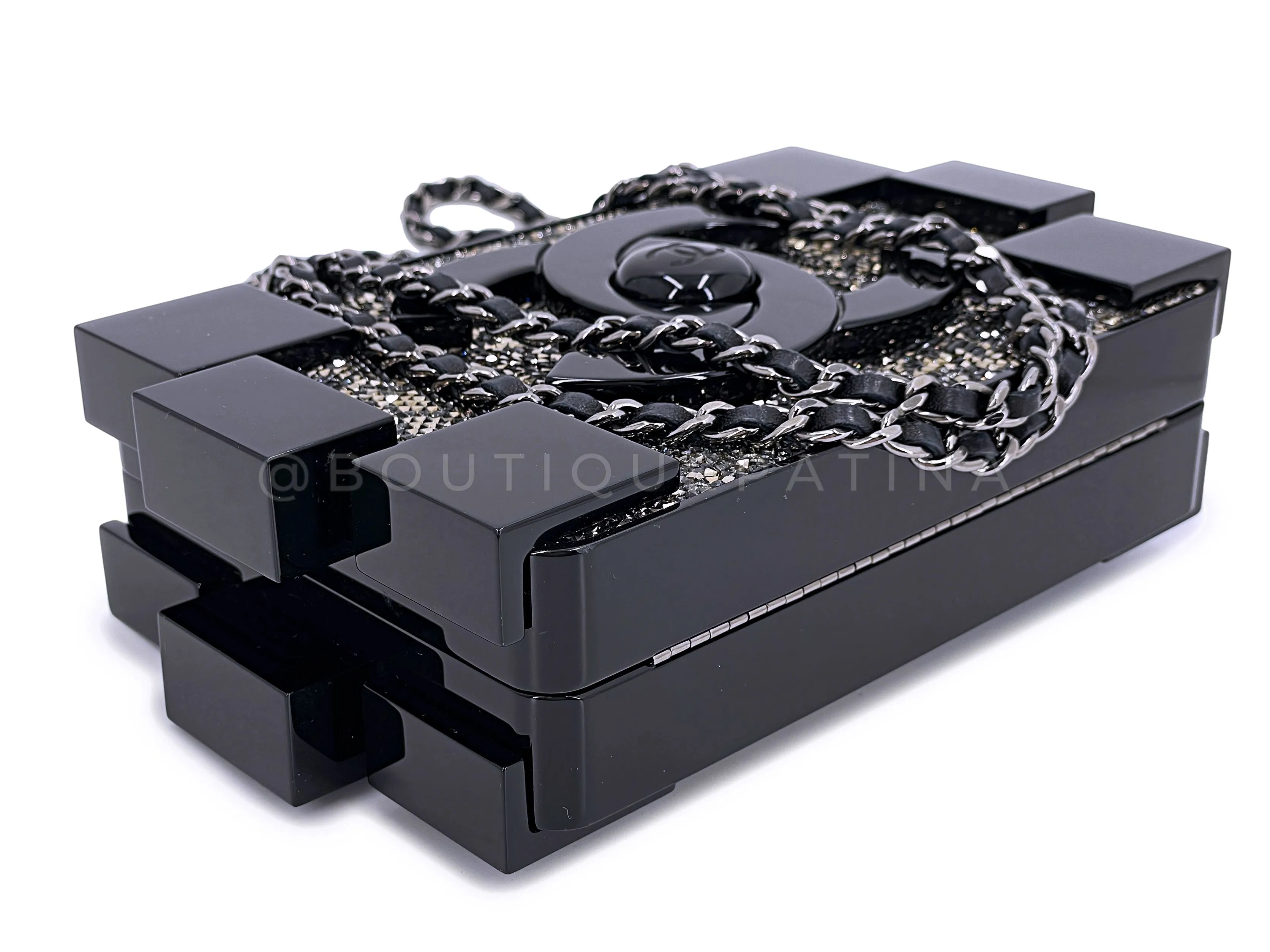 Chanel 2013 Strass Crystal Filled Lego Brick Clutch Bag RHW WLZ