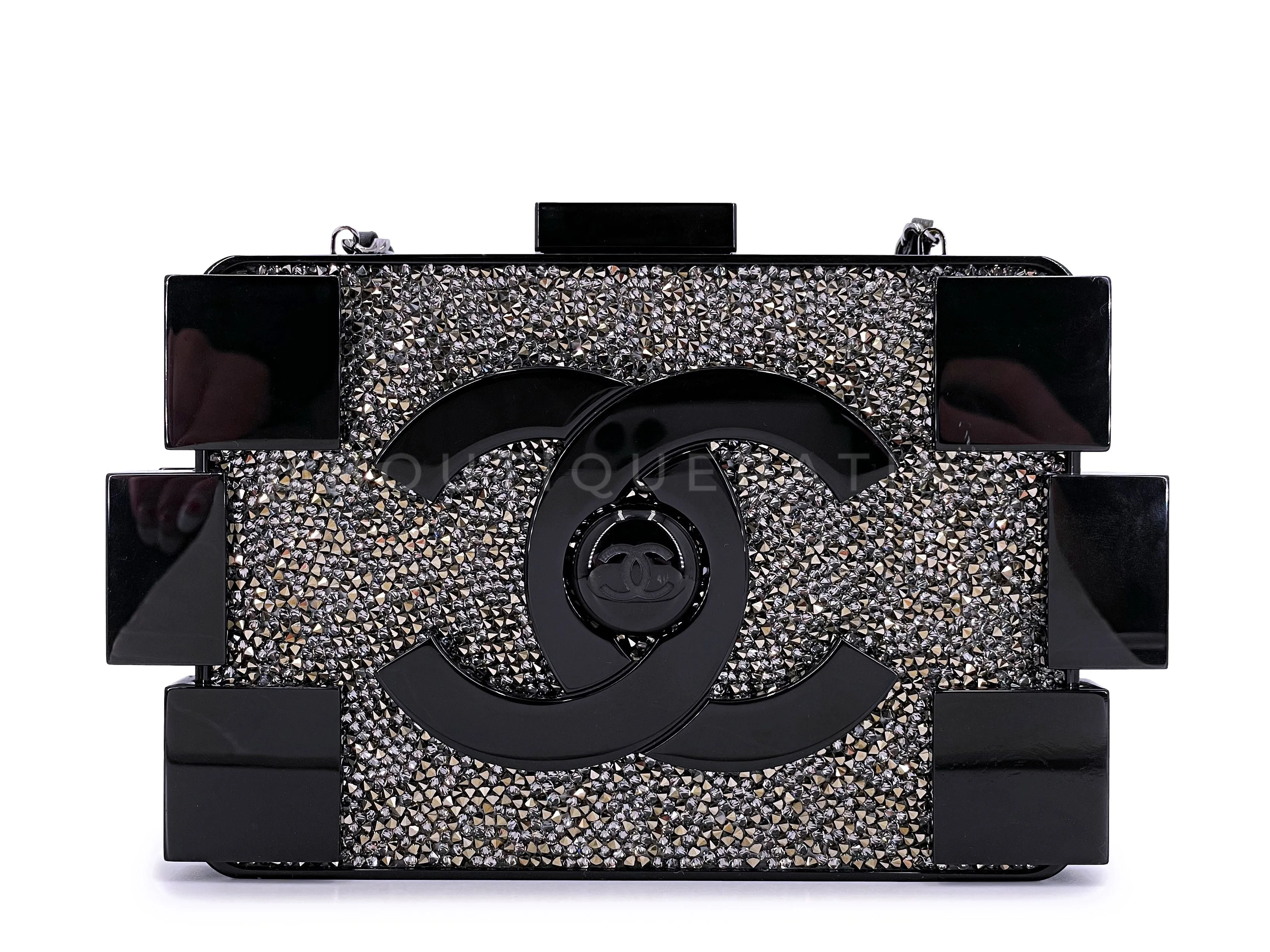 Chanel 2013 Strass Crystal Filled Lego Brick Clutch Bag RHW WLZ