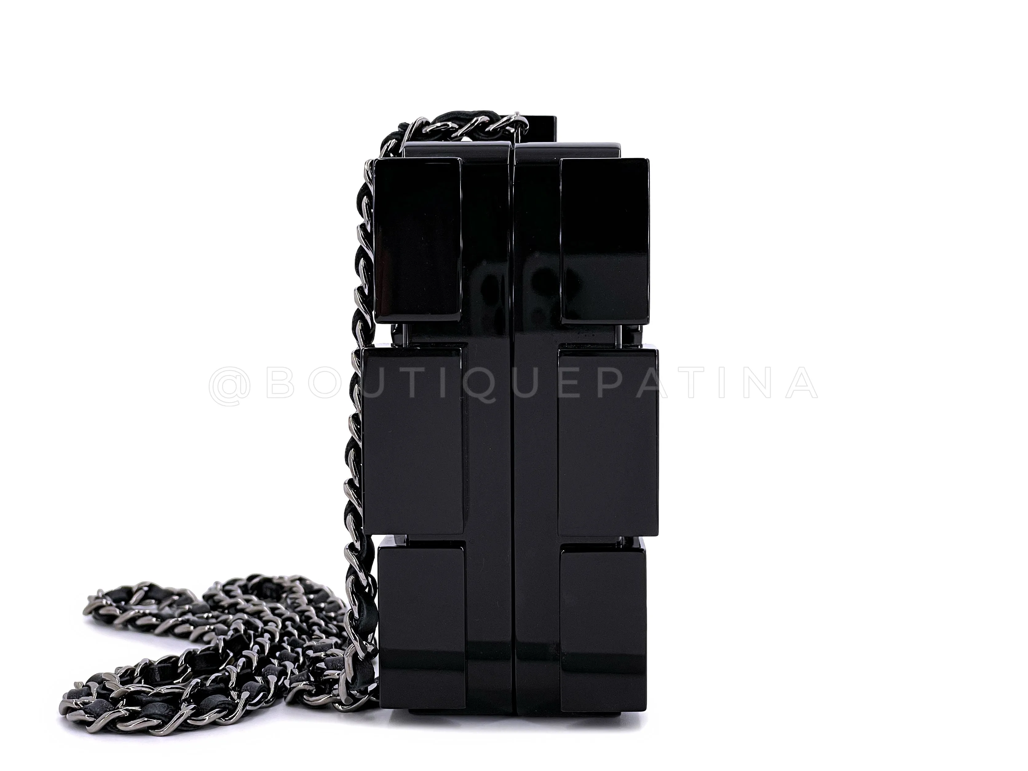 Chanel 2013 Strass Crystal Filled Lego Brick Clutch Bag RHW WLZ