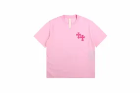 Chrome Hearts Pink T-shirt with Cross Patches