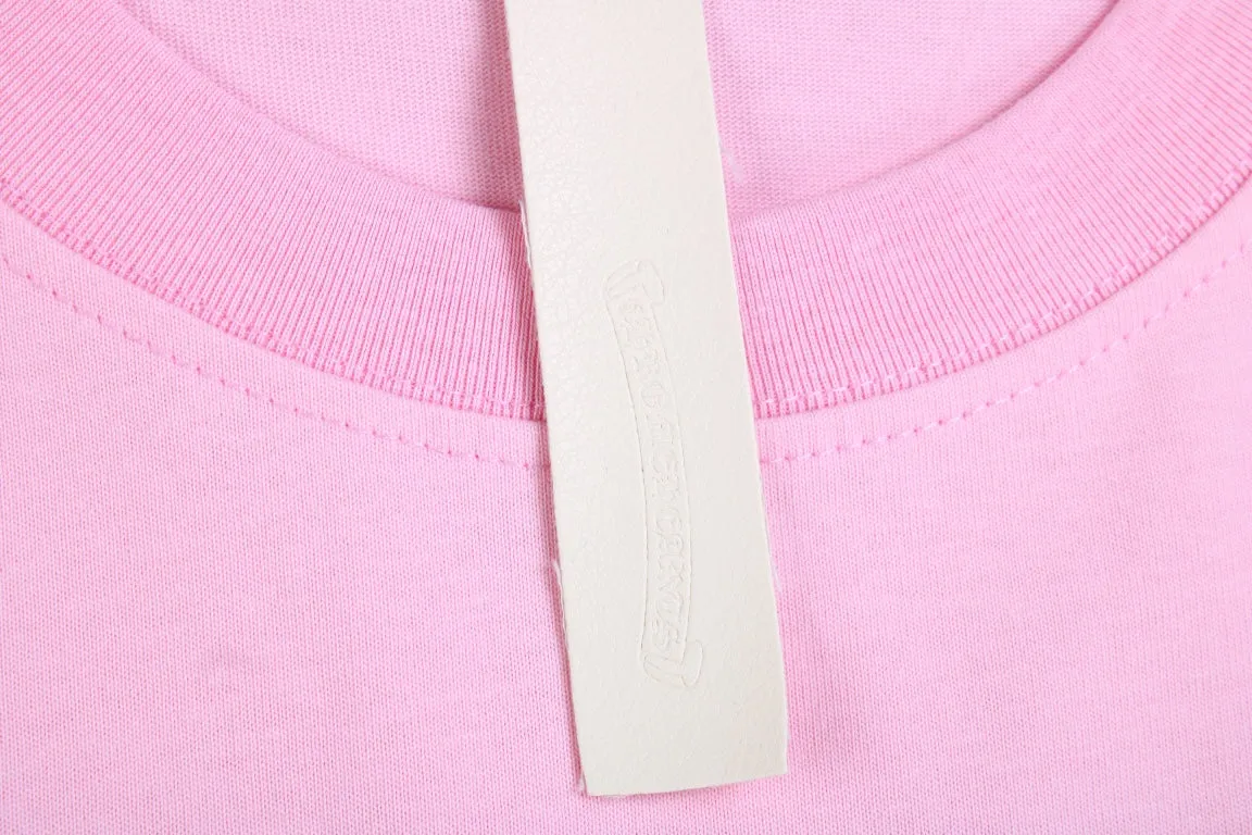 Chrome Hearts Pink T-shirt with Cross Patches