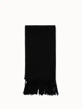 Chunky Long Rib Scarf with Fringes